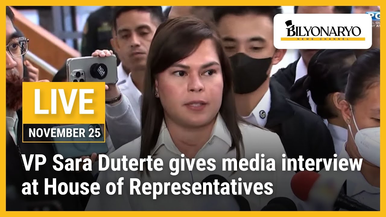 VP Sara Duterte gives media interview at House of Representatives - YouTube