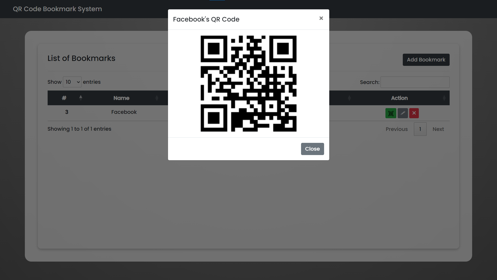 QR Code Bookmark System Using PHP and MySQL with Source Code | SourceCodester