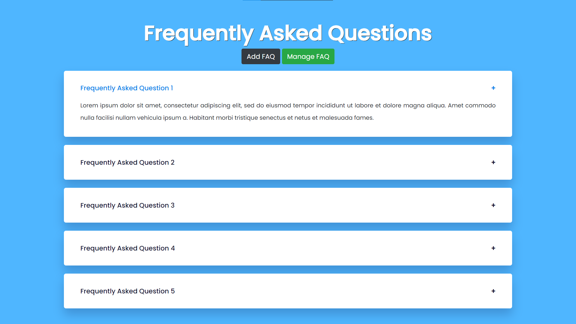 FAQ Management System Using PHP and MySQL with Source Code | SourceCodester